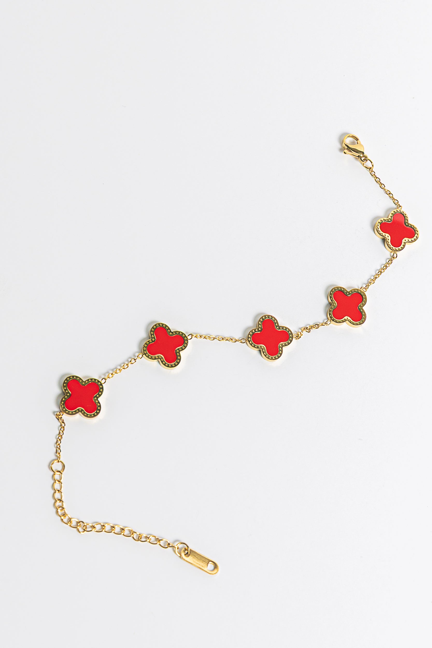 “FLOR ROJA INTENSITY BRACELET” 18K GOLD PLATED