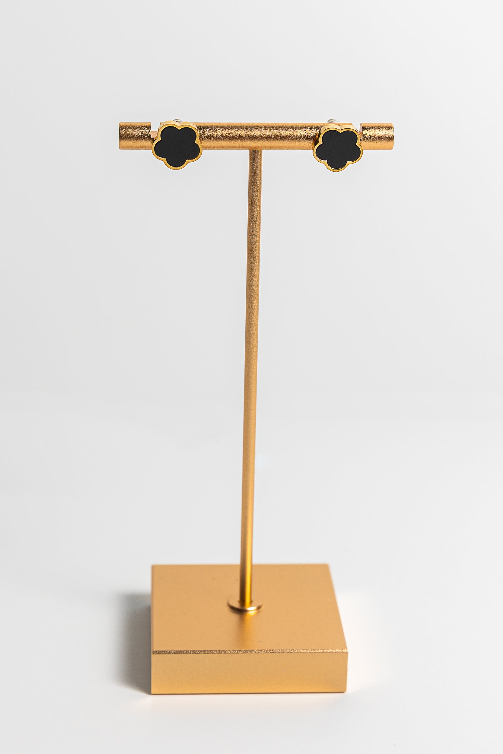 “FLOR FINA” EARRING STUDS, 18K GOLD PLATED STEEL