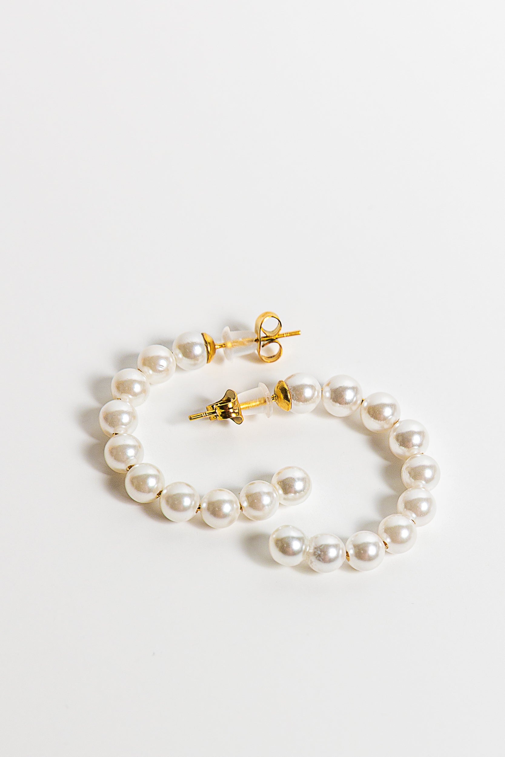 “AURORA PEARL” EARRINGS, 18K GOLD PLATED STEEL