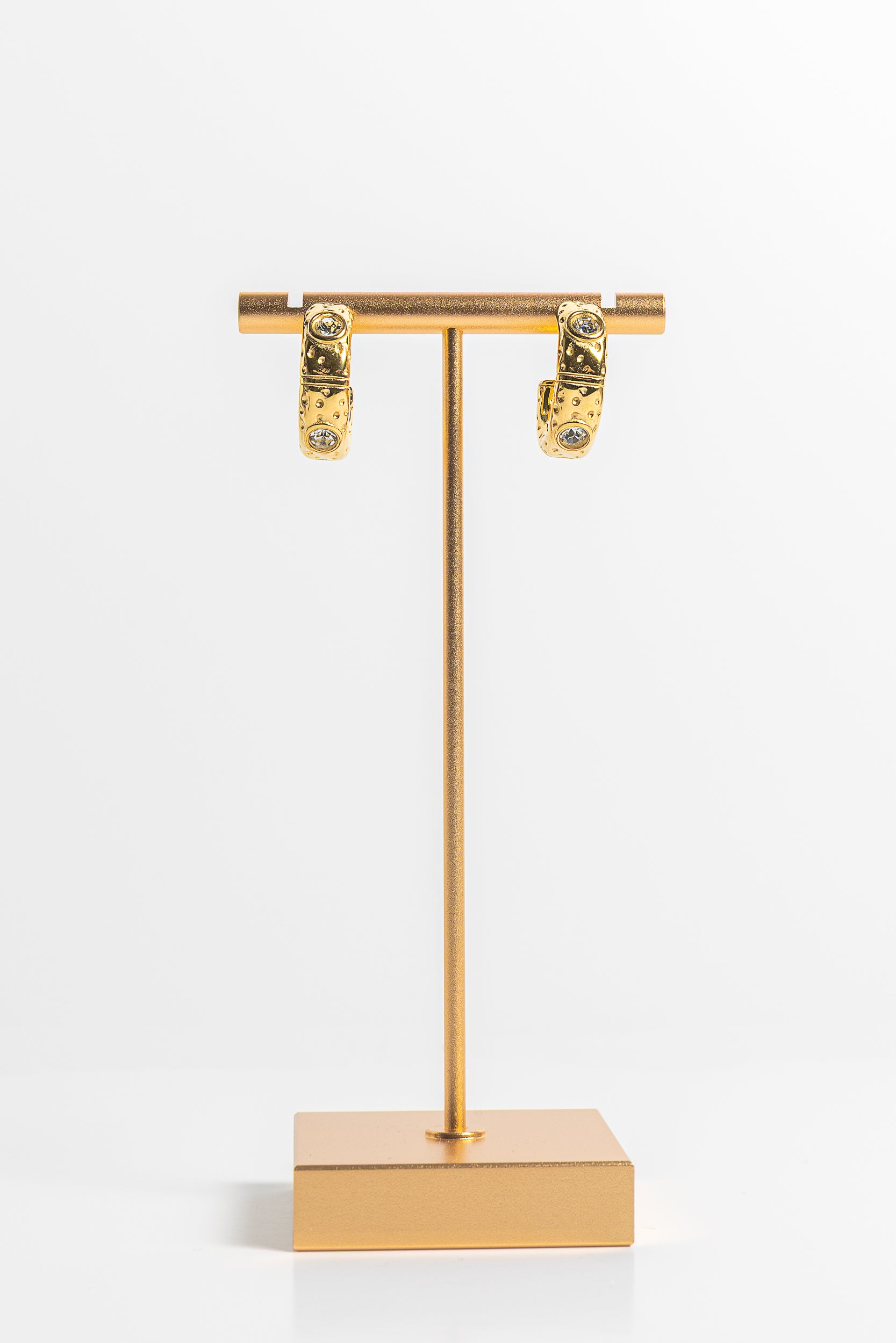 “LUNA GLOW” EARRINGS, 18K GOLD PLATED STEEL